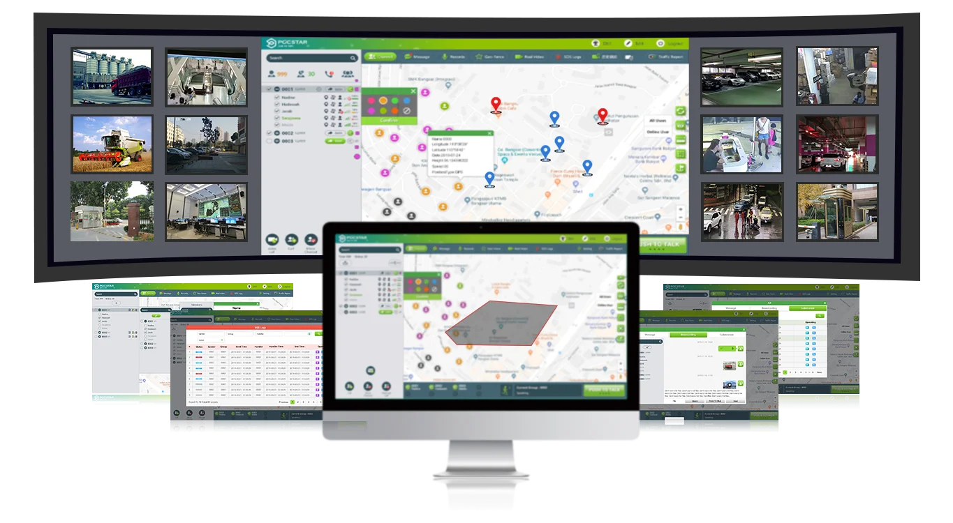 Realix EDGE Dispatcher console showing field users on a map